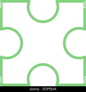 Simple Flat Green Jigsaw Piece Stock Vector