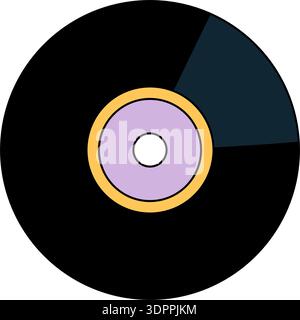 Retro Groovy Vinyl Record Sticker Stock Vector