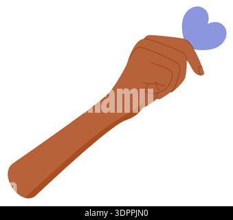 Hand Gesture Holding Heart Sticker Stock Vector