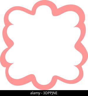 Groovy Retro Wavy Outline Frame Shape Stock Vector
