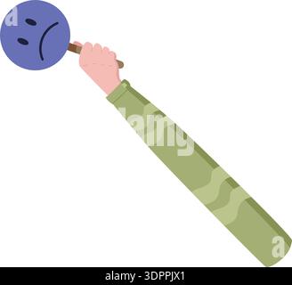 Flat Hand Holding Feedback Icon Stock Vector