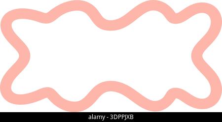Groovy Retro Wavy Rectangle Bubble Frame Stock Vector
