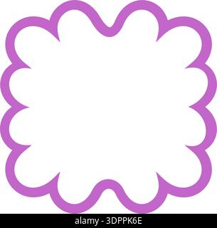 Groovy Scallop Bubble Frame Outline Stock Vector