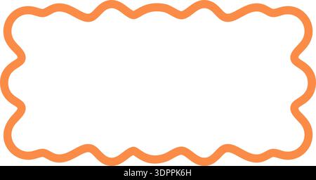Groovy Wavy Rectangle Frame Outline Stock Vector