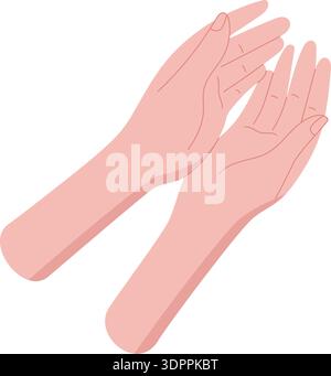 Open Flat Hands Symbol Charity Stock Vector