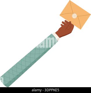 Flat Hand Hold Message Icon Stock Vector