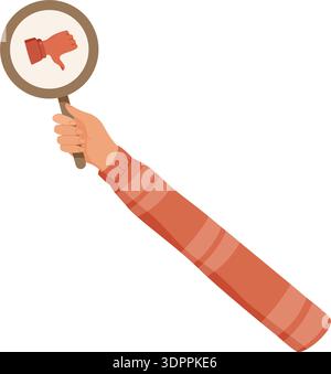 Cartoon Hand Holding Bad Feedback Symbol Stock Vector