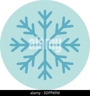 Blue Outline Snowflake Ornament Label Stock Vector