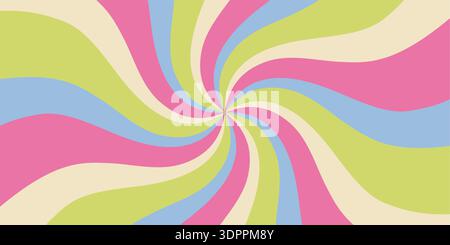 Groovy Retro Psychedelic Swirl Background Stock Vector