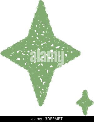 Chalk Burst Star Icon With Sparkle Stock Vector
