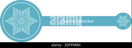 Icy Snowflake Sticker With Blue Line Stock Vector