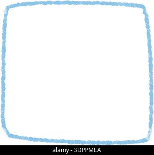 Blue Crayon Sketch Square Frame Outline Stock Vector