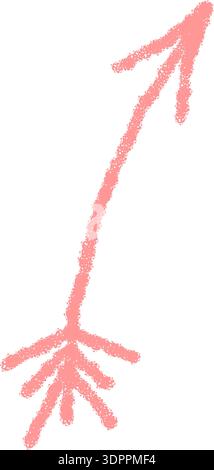 Hand Drawn Wavy Pastel Arrow Icon Stock Vector