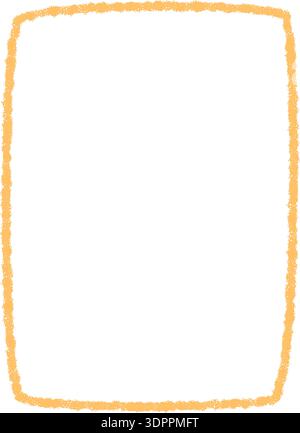 Crayon Sketch Organic Rectangle Frame Outline Stock Vector