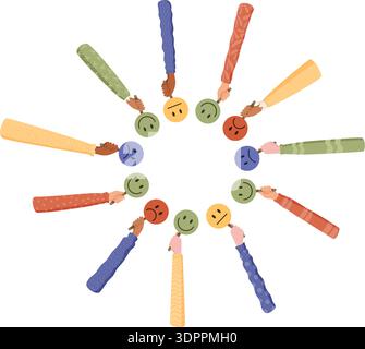 Team Of Hands In Solidarity Stock Vector