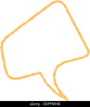 Yellow Chalk Sketch Speech Bubble Icon Stock Vector