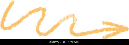 Hand Drawn Wavy Crayon Arrow Icon Stock Vector