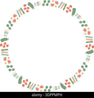 Minimal Round Fitness Pattern Border Stock Vector