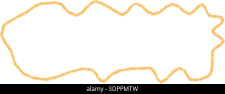 Wavy Chalk Scribble Rectangle Frame Outline Stock Vector