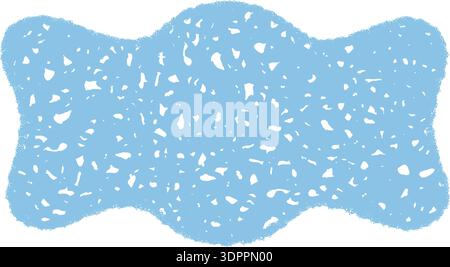Groovy Wavy Blue Crayon Rectangle Shape Stock Vector