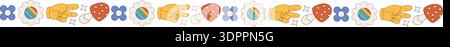 Retro Groovy Border With Daisy Pattern Stock Vector