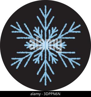 Snowflake Sticker Icon In Crayon Circle Stock Vector