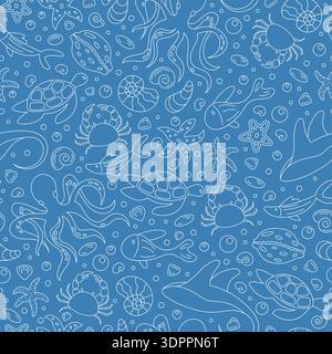 Seamless Underwater Ocean Pattern Stock Vector