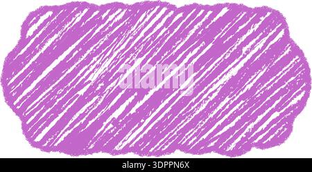 Groovy Crayon Scallop Rectangle Border Stock Vector