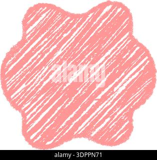 Groovy Pink Scallop Sketch Frame Shape Stock Vector