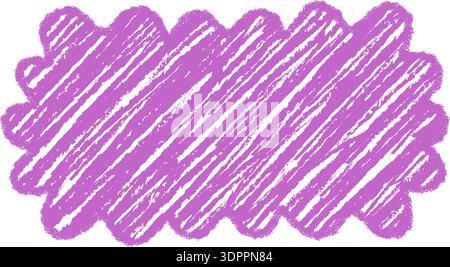 Groovy Crayon Shaded Scallop Rectangle Frame Stock Vector