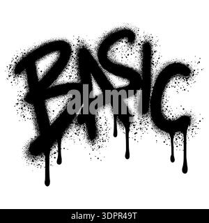 BASIC text in graffiti style on white background. Stock Vector
