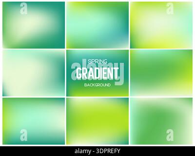 Collection of light spring mesh gradients. Stock Vector