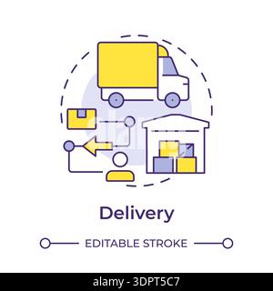 Delivery multi color concept icon Stock Vector