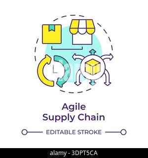 Agile supply chain multi color concept icon Stock Vector