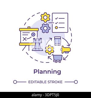Planning multi color concept icon Stock Vector
