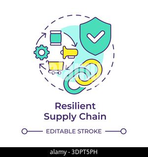 Resilient supply chain multi color concept icon Stock Vector