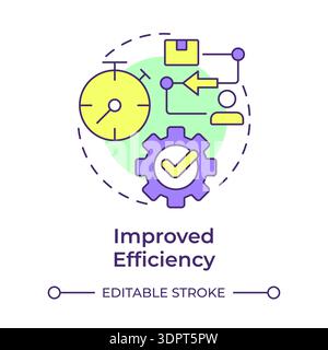 Improved efficiency multi color concept icon Stock Vector