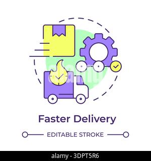 Faster delivery multi color concept icon Stock Vector