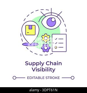 Supply chain visibility multi color concept icon Stock Vector