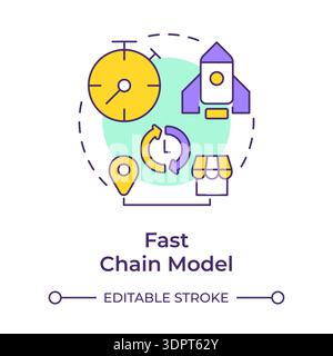 Fast chain model multi color concept icon Stock Vector