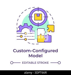 Custom configured model multi color concept icon Stock Vector