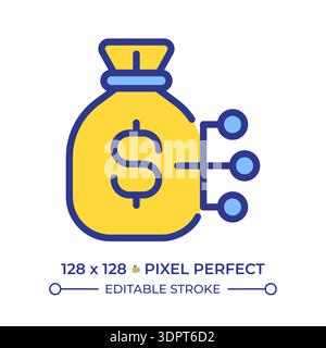Cost structure pixel perfect line color icon Stock Vector