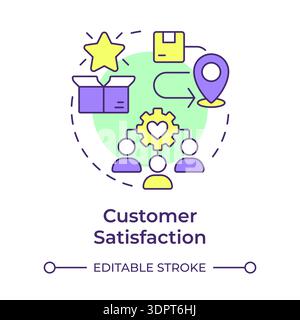 Customer satisfaction multi color concept icon Stock Vector