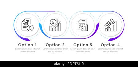 Financial reporting blue gradient infographic 4 steps Stock Vector