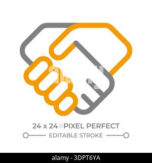 Handshake colorful line ui icon Stock Vector