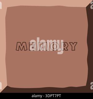 Textured brown paper label with memory lettering in a simple centered layout Stock Vector