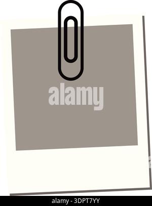 Memo paper with paperclip for office paperwork. Fastener, paperclip ...