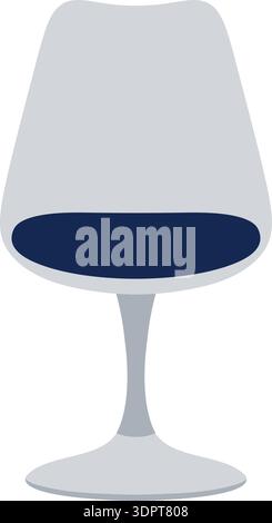 Simple illustration of a stemmed wine glass with a dark liquid fill at the bottom Stock Vector