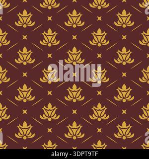 Seamless pattern with gold pattern. Heraldic pattern. Template for packaging, textiles, stylish postcards, invitations, backgrounds and creative desig Stock Vector