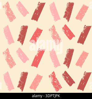 Small dash coquette random vertical lines seamless pattern. Surface pattern design organic uneven geometric makeup swatches girly stencil. Hand drawn Stock Vector